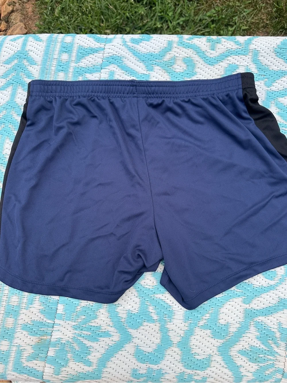 Nike Women’s Navy Athletic Shorts with Teal Swoosh